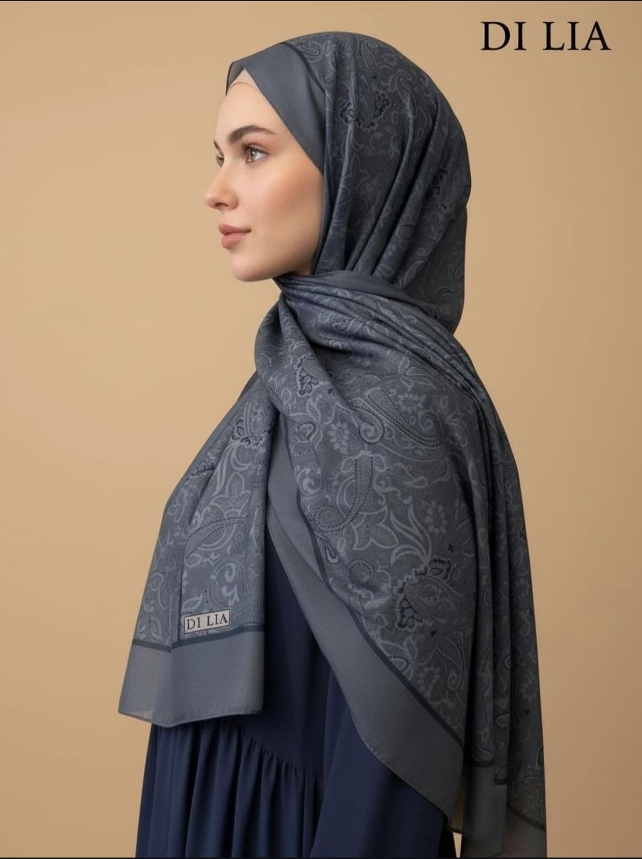 WEICHE BAUMWOLLE BLAU/GRAU