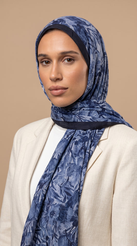 Dunkelblau /Crushscarf