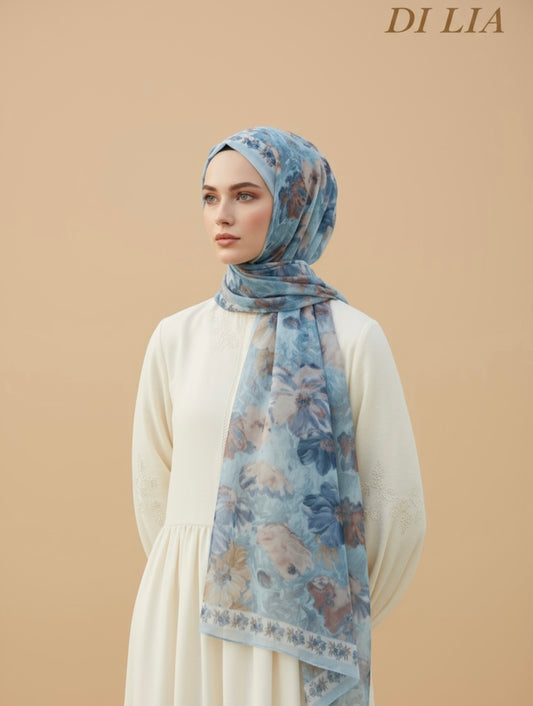 Mintgrüner Kreppschal