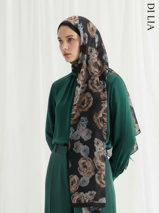 SCHWARZ-BEIGE / CREPESSCHAL