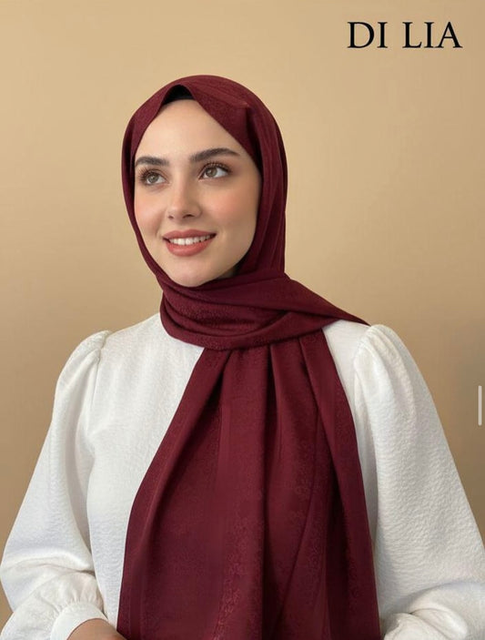 Seidenschal Bordeaux