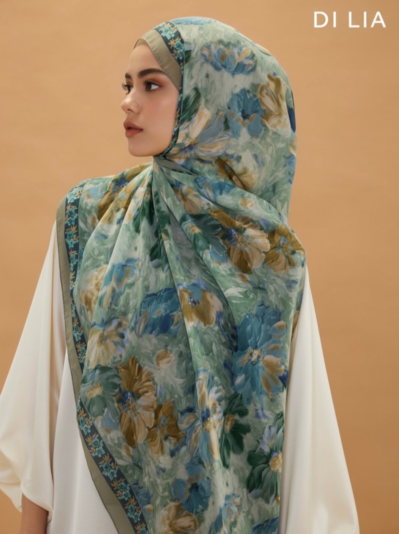 Mintgrüner Kreppschal