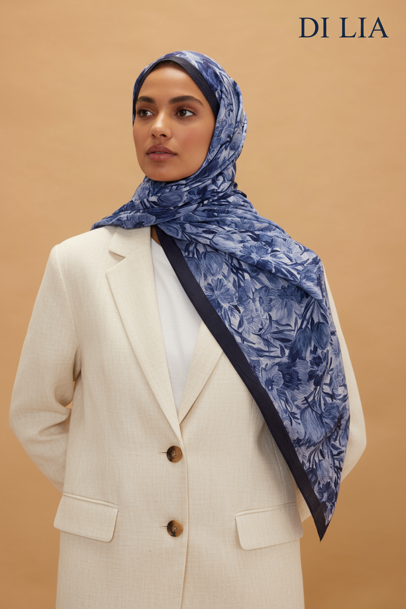 Dunkelblau /Crushscarf